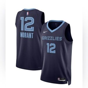 100% Genuine Swingman Memphis Grizzlies Ja Morant Dark Navy Jersey